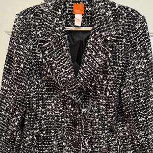Hearts of Palm Black and White Textured Blazer